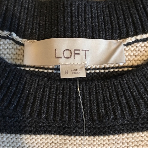 NWT LOFT Colorblock Balloon Sleeve Swing Shape Pullover Sweater, size Medium 🖤 - Picture 10 of 14